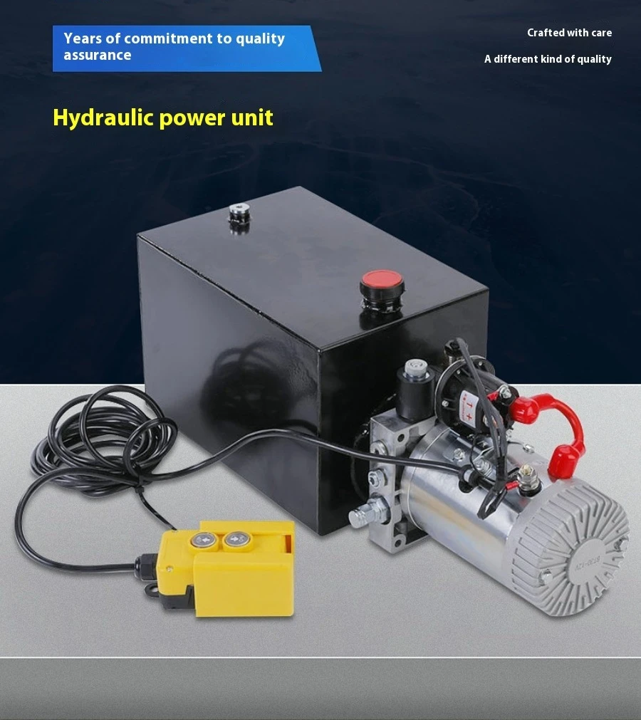 DC Single Acting Hydraulic  Unit  Remote Control Oil Pump For Dump Trailer Flatbed Lifting