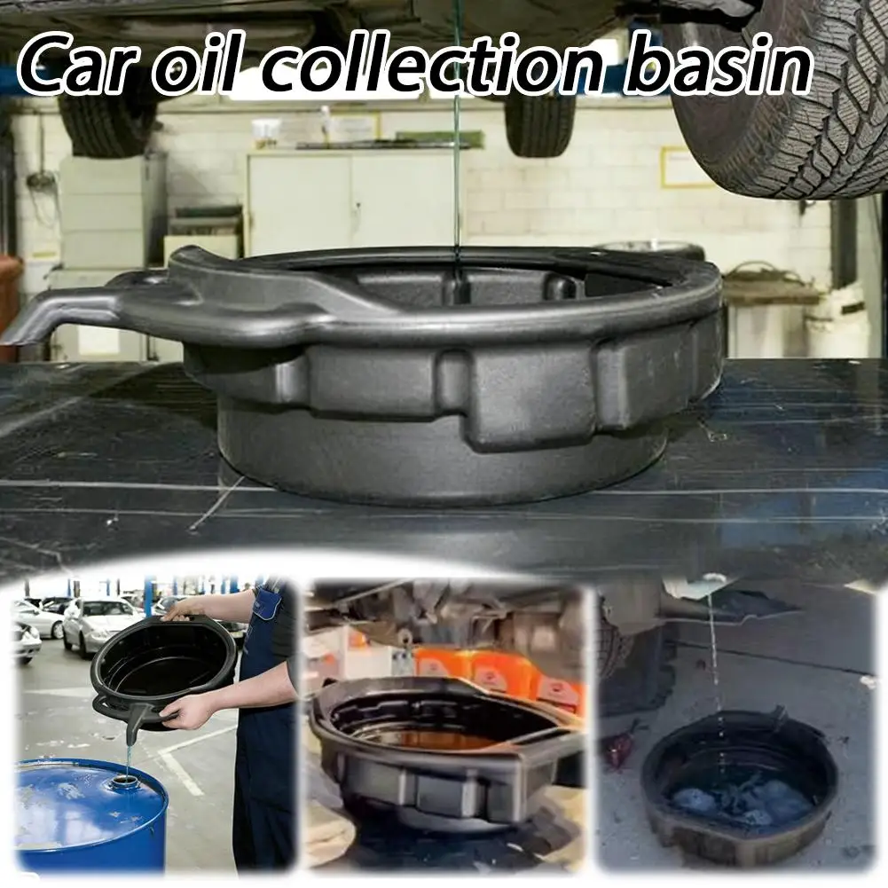 8L/15L Oil Drain Pan Waste Engine Oil Collector Oil Drip Tray with 3 Handles Car Maintenance and Repairing Oil Collect Basin