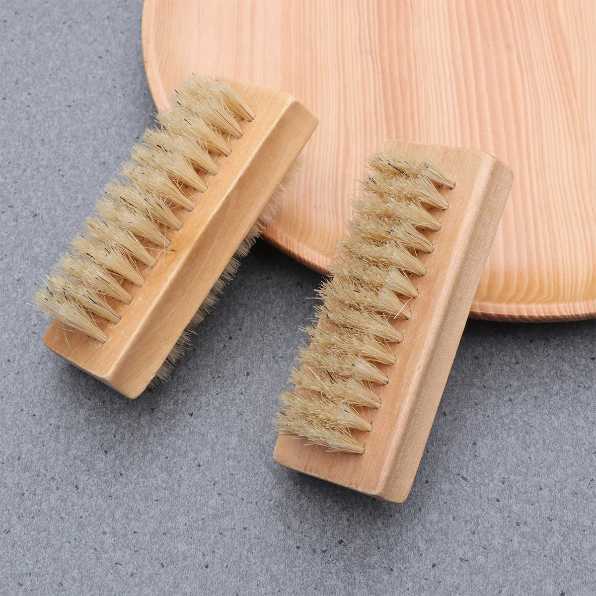 

2pcs Double Sided Nail Brush For Cleaning Dirt Under Fingernails Cuticle Care Manicure Tool Exfoliating Hands Feet Bristle Pig