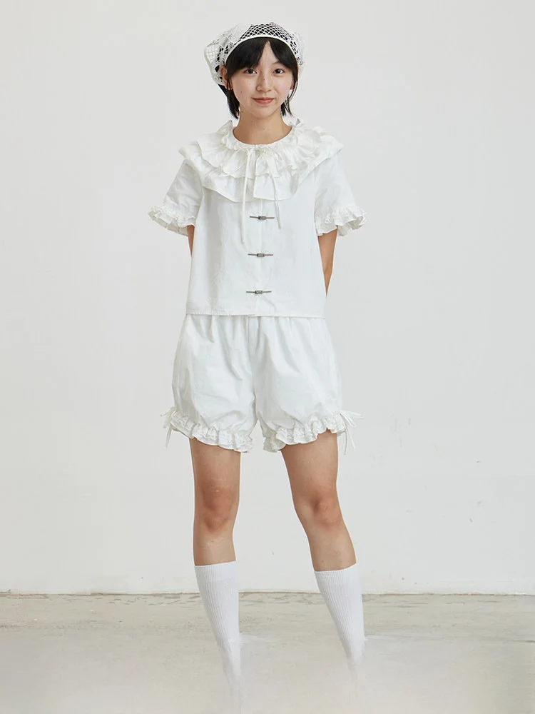 

Комплект домашней одежды Crnenter Princ Sle: футболка с коротким рукавом и шорты, с хлопковым эффектом, с мультяшным принтом для девочек, облегающий, удобный в носке.