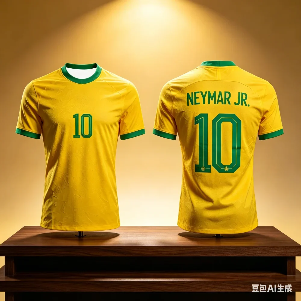 Image of Neymar 10 # Fußballtrikot der brasilianischen Nationalmannschaft, atmungsaktives Sport-T-Shirt für Fußballspiele, Training und Freizeitoutfits für Fans