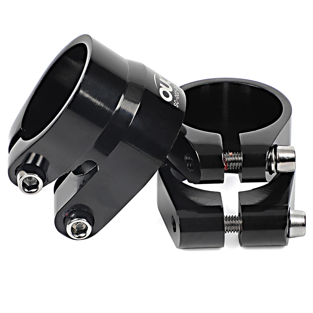 OUO CNC Double Seatpost Clamp 31.8/34.9mm Aluminum Seat Post Clamp MTB Road Bike Seat Carbon Frame Tube Collar Bicycle Accessori