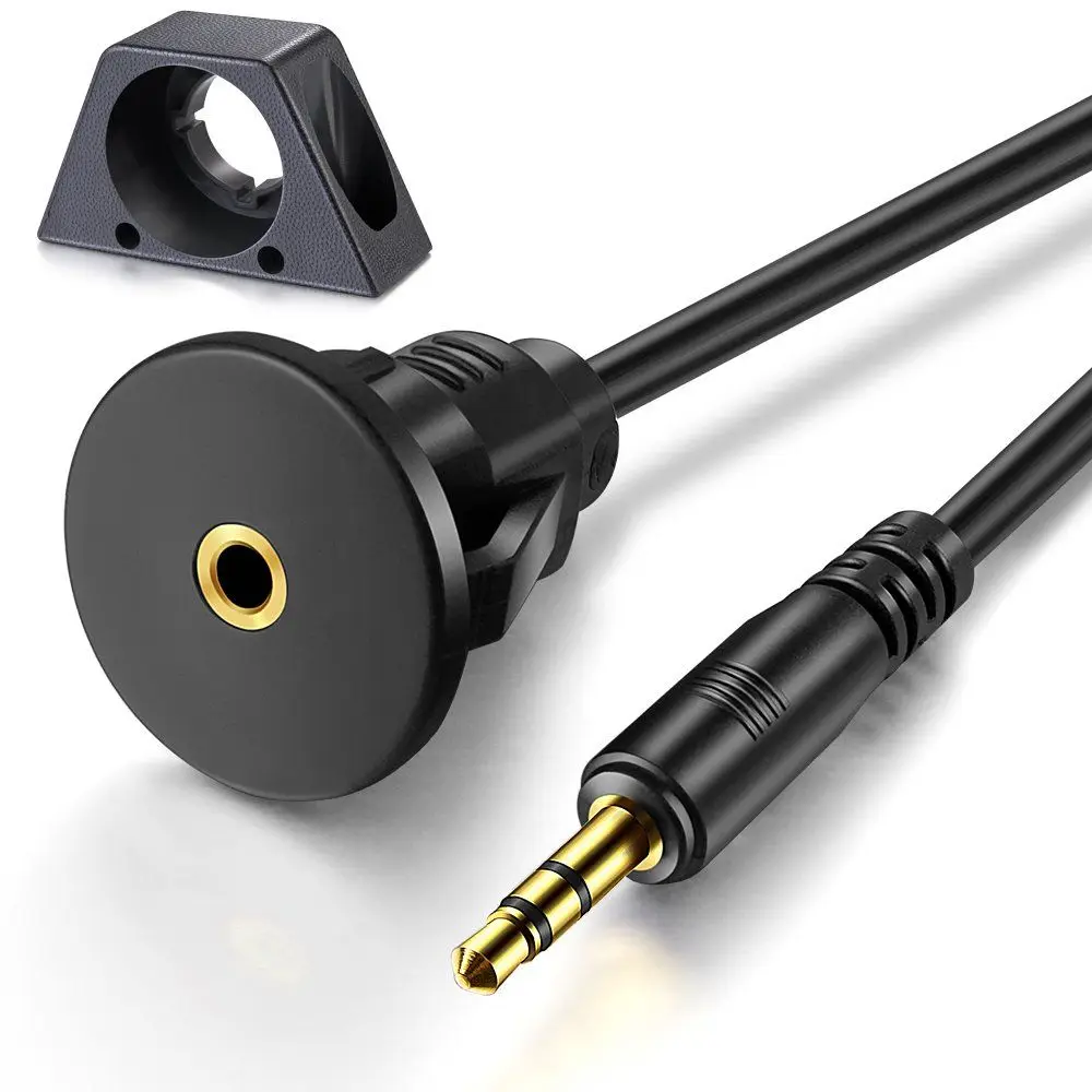 Boat Truck Extension Cable Waterproof 3.5mm AUX Flush Mount Cable Car Panel Audio Jack