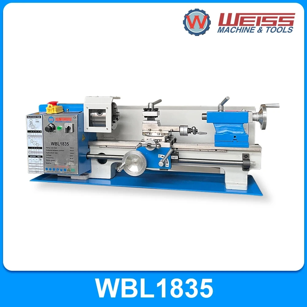 WEISS metal lathe WBL1835 metric benchtop lathe tools 750W variable speed 0-2500RPM for turning tool