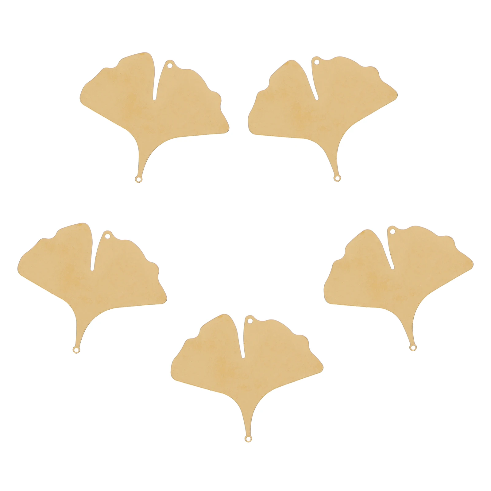 

5pcs Brass Pendant Ornaments Copper Wind Chime Charms Parts Accessories Diy Crafts Hanging Decorations Leaf Shaped Family