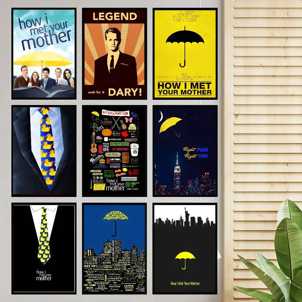 How I Met Your Mother Sitcom TV-Serien-Poster Selbstklebende Kunst Raumdekoration Eingang Restaurant Wanddekoration Kunstgemälde