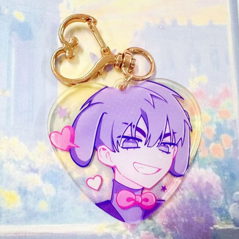 أنيمي الغريبة المرحلة إيفان تيل لوكا تأثيري المفاتيح للجنسين Kawaii الاكريليك القلب كيرينغ مفتاح سلسلة حقيبة حلية الديكور الدعامة #4