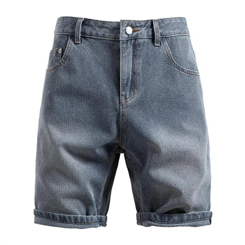 

Retro Straight Leg Denim orts Men's Starry Pattern Five-Quarter Length Casual Cotton orts mid Waist Fit Spring 2026