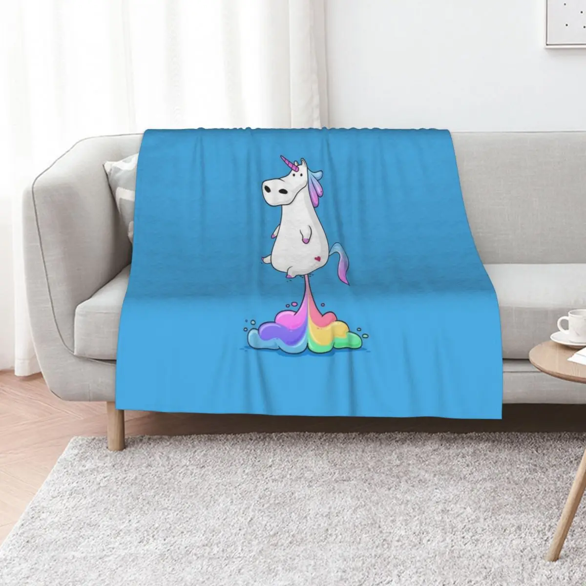 

Unicorn Fart Throw Blanket Warm Flannel Fabric Vintage wednesday Blankets