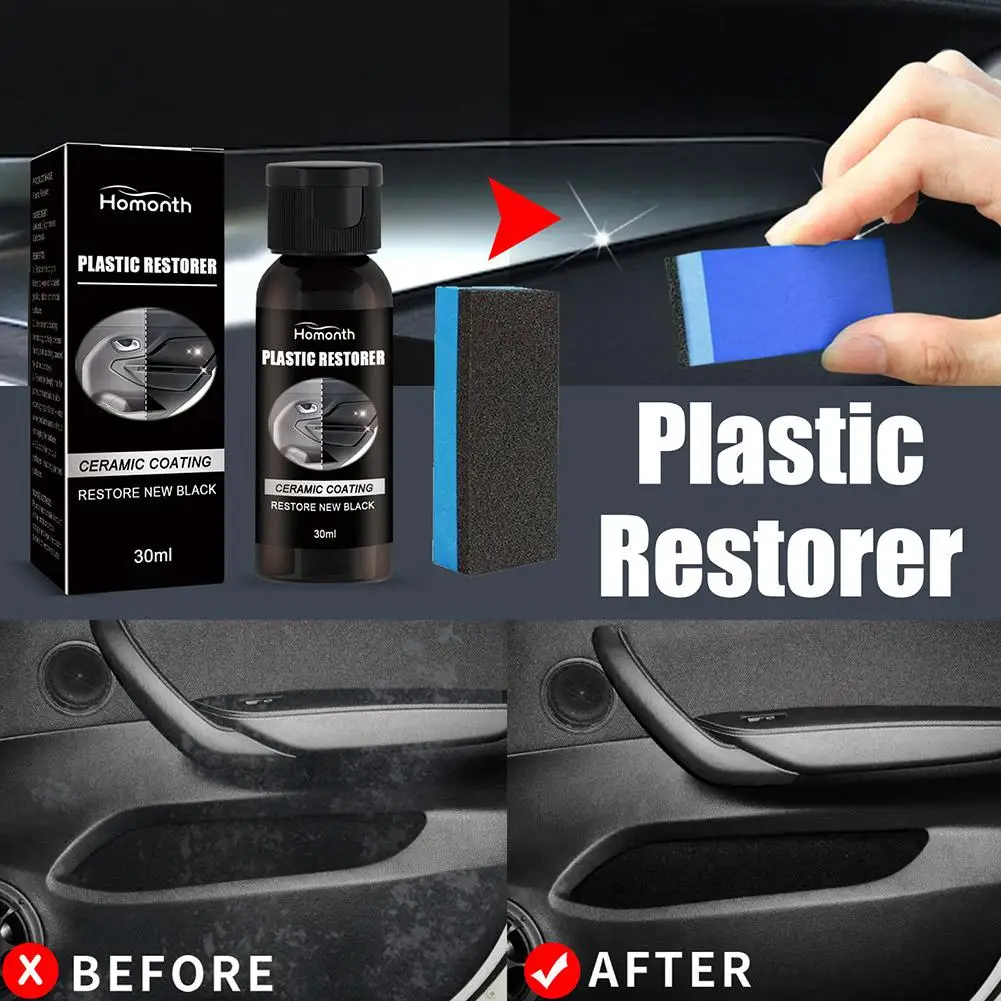 Car Restorer Cream Quick Paste 30ml Auto Plastic Leather Refurbishment Agent Washable Refresh Aging Surfaces Care Cleaning