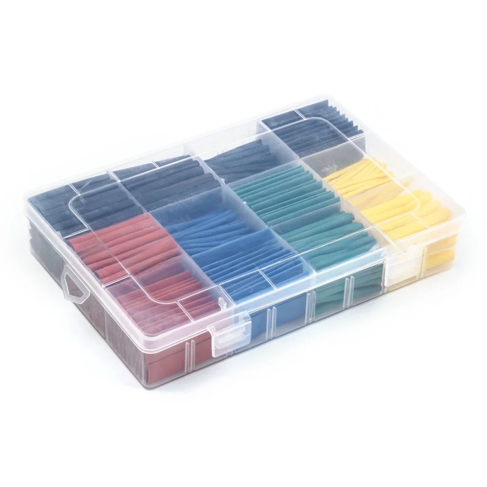 Heat Shrink Tubing 530pcs Polyolefin Material 2 1 Shrink Ratio Flame Retardant for Wire Protection UL Certified