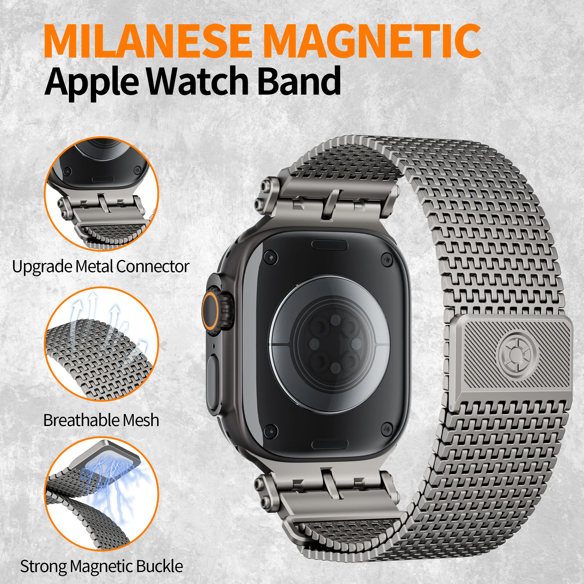 Milanese Loop For Apple Watch Band 46mm 45mm 49mm 44mm 42mm Stainless Steel Bracelet iwatch Series 10 9 8 7 6 SE Ultra 2 straps