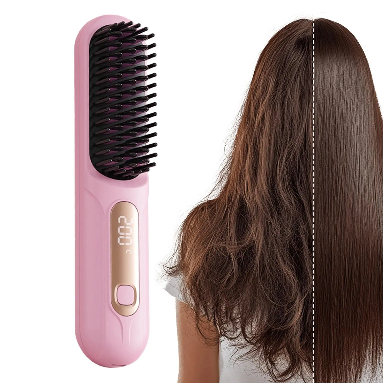 

Выпрямитель для волос 3-температурный светодиодный портативный выпрямитель для волос, дорожная расческа для укладки волос для путешествий, салона, для женщин и девочек, вечерние, деловые, на открытом воздухе