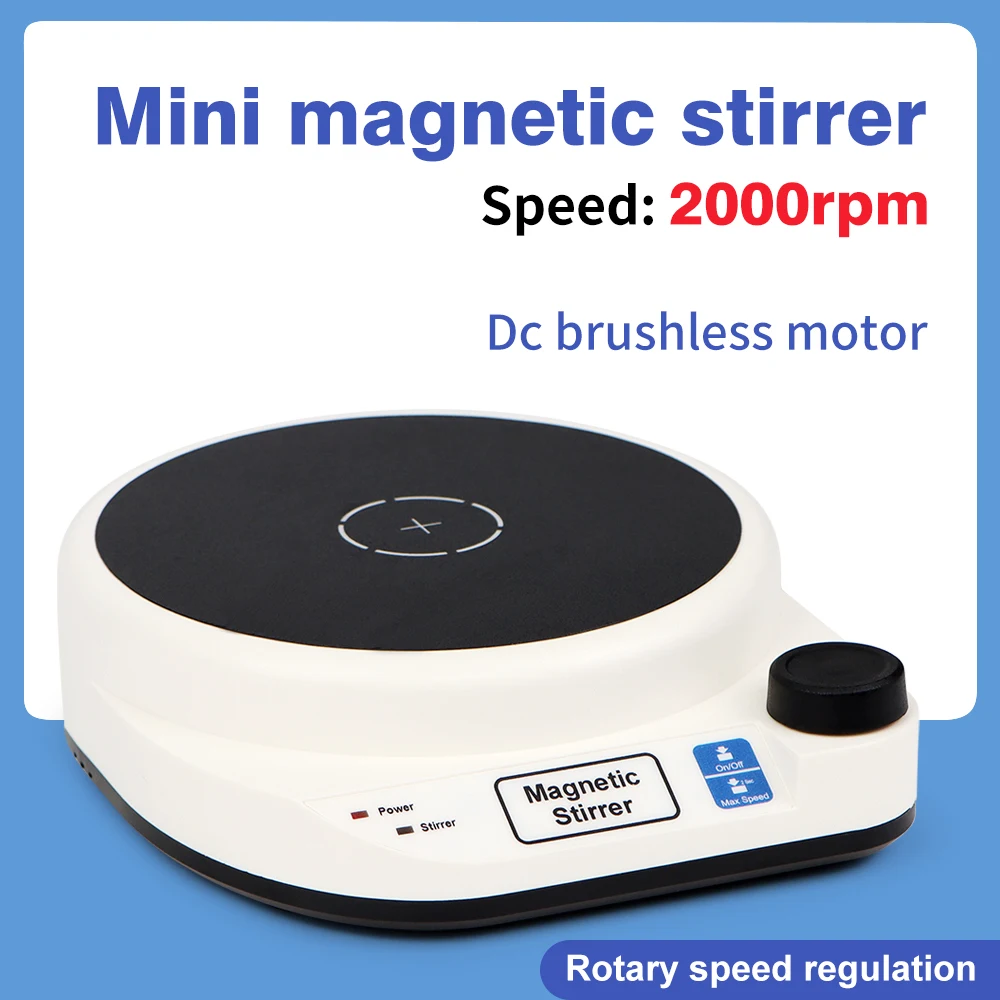 2000rpm Magnetic Stirrer Mixer with Stir Bar Electric Magnetic Stir Plate Mixer for Medical Chemical Laboratory EU Plug