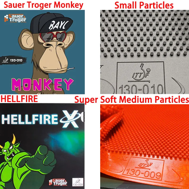 

Long Pips Table Tennis Rubber OX Monkey/HELLFIRE Small/ Super Soft Particles Ping Pong Rubber Anti-Spin Offensive ITTF Approved