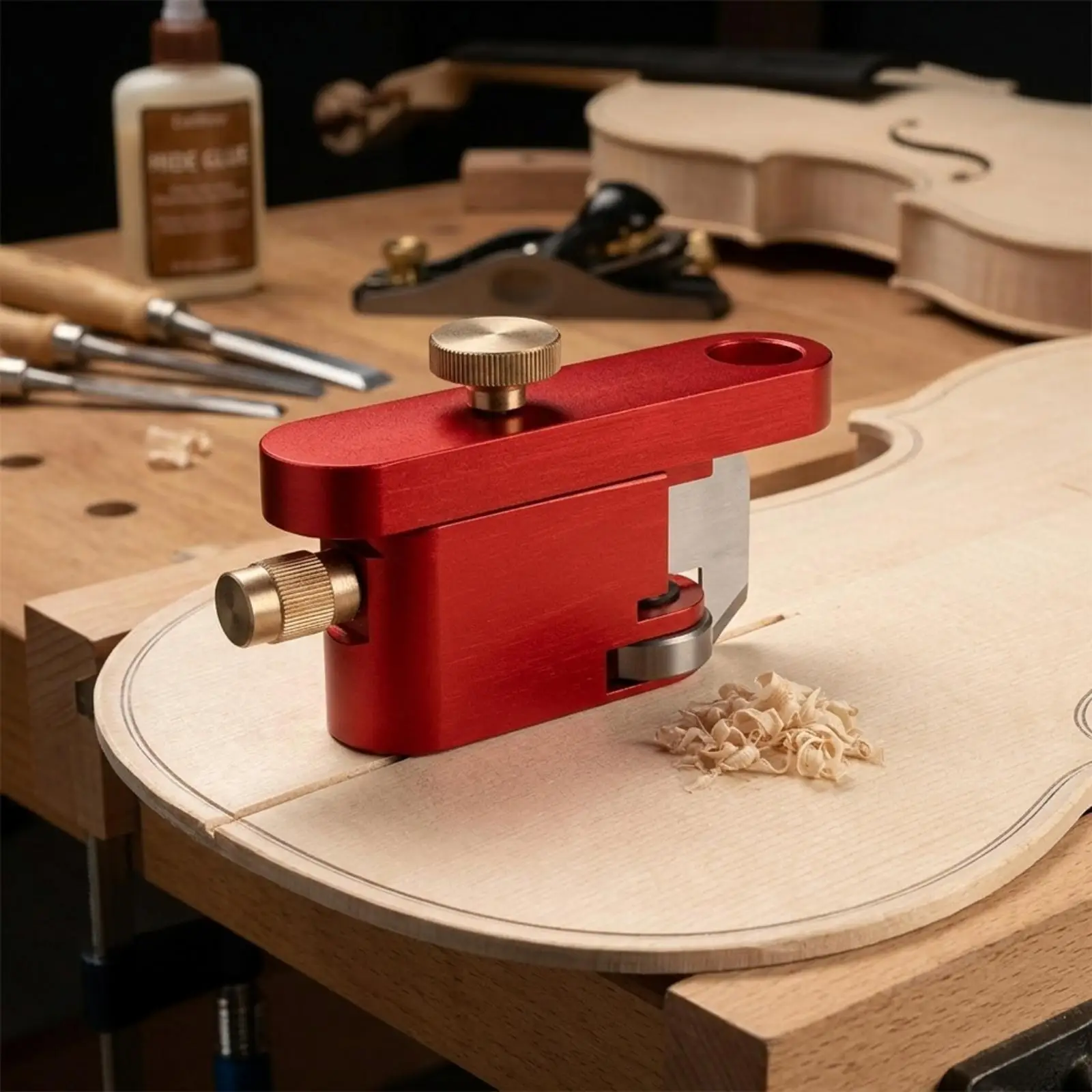 Guitar Repair Tool Aluminum Violin Grooving Chisel Cutter Guide for Sound Hole Routing Rosette Making Workshop