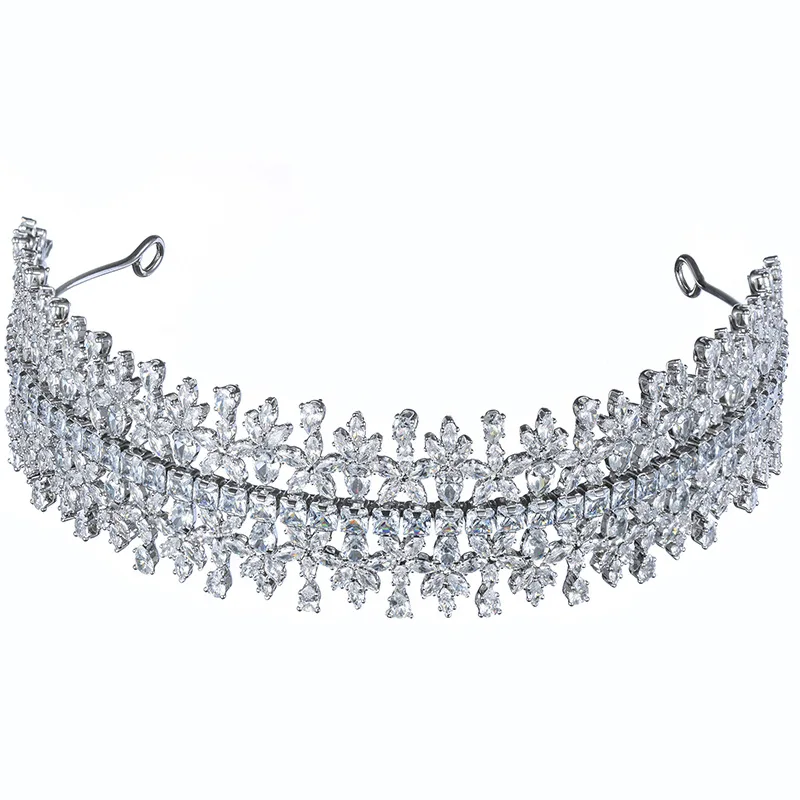 

Cubic Zirconia Bridal Headbands For Wedding Headdress Luxury Bride Tiaras Crowns For Women Party Prom Hair Jewelry Headband
