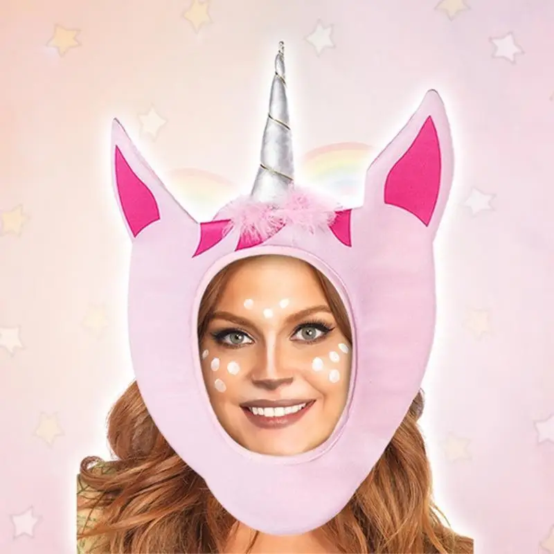 هالوين تأثيري يونيكورن شكل قبعة متعة مجنون قبعة كرنفال زي الملحقات F3MD #4