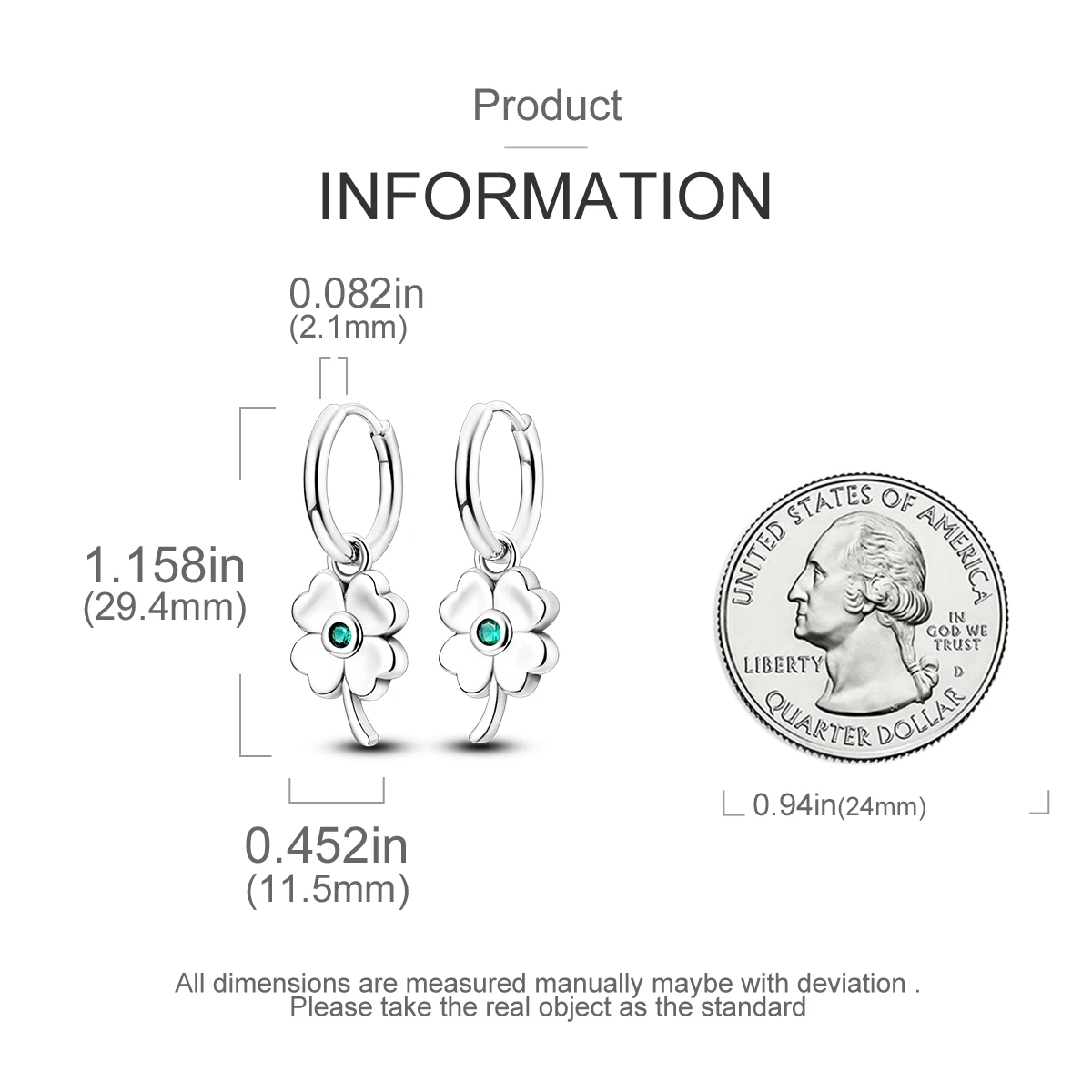CYCUFF 925 Sterling Silver Four-Leaf Clover Drop Earrings Charm Fashion Versatile Party Jewelry Gifts Accessories Women Earrings