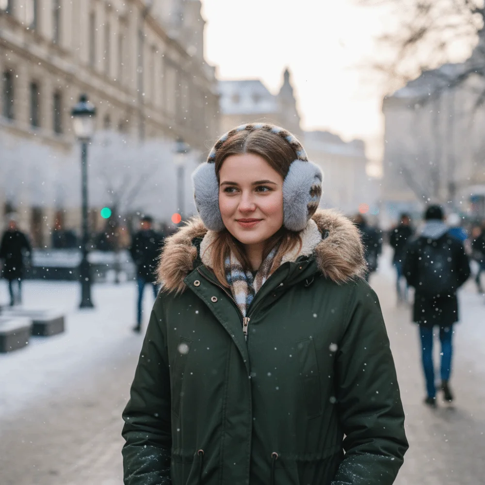 غطاء للأذنين من القطيفة قابل للطي مقاوم للرياح وسميك ودافئ للأذن يحافظ على دفئا قناع أذن مرن مقاوم للبرودة للأنشطة الخارجية