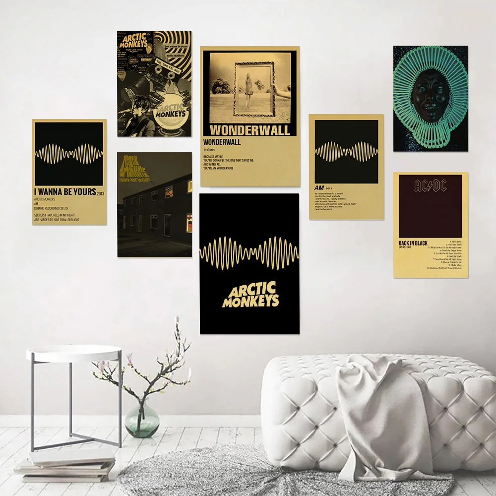 Music Cover Posters Retro Kraft Paper Prints Music Album Poster Vintage Home Room Decor Aesthetic Art Wall Painting