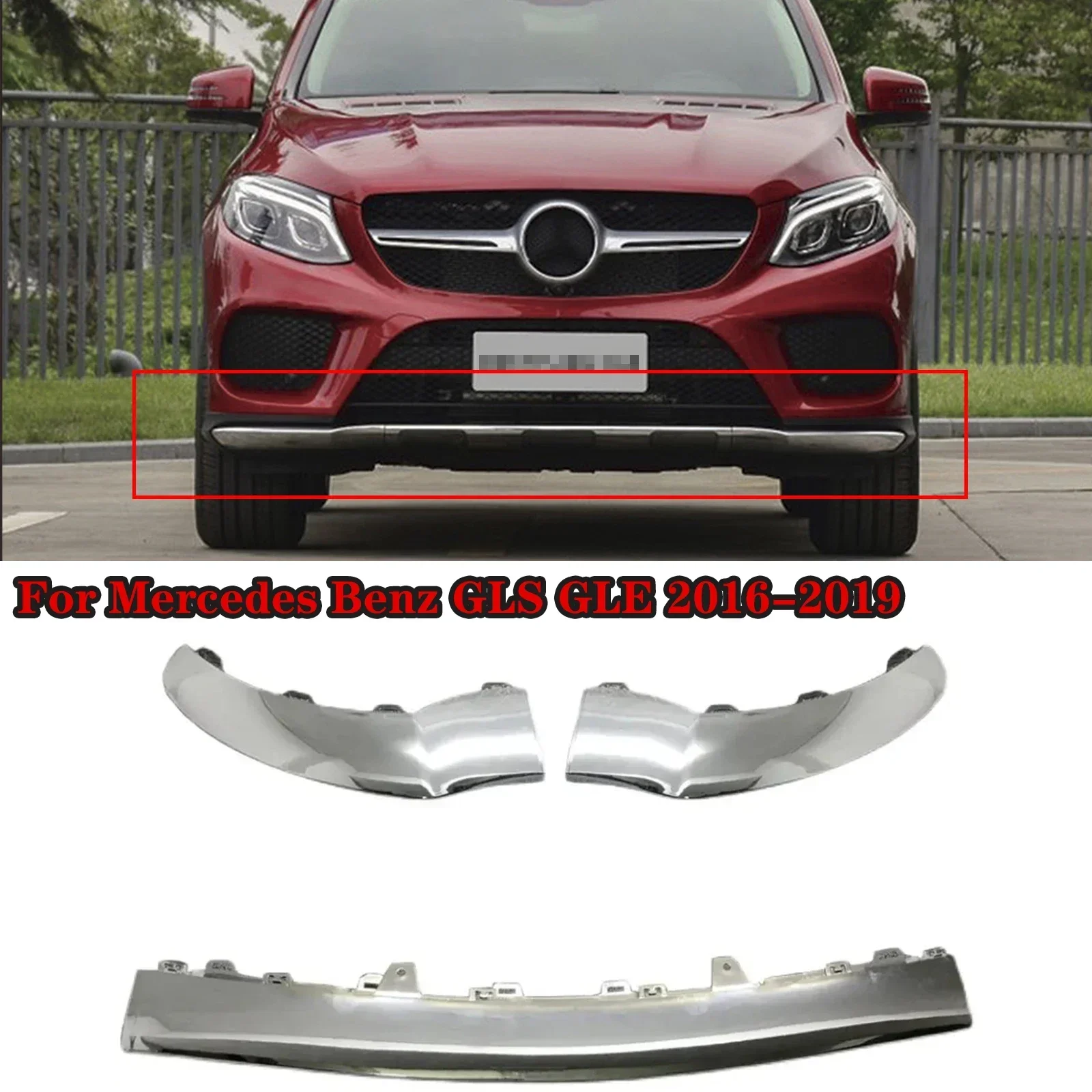 

Chrome Front Bumper Trim Cover Moulding For Mercedes Benz W292 GLS GLE 2016-2019 A2928850300 A2928850400 Car Accessories