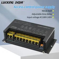 12V Access Control Power Supply Switch Transformer Delay Time Adjustable AC100V-245V Input COM/NO/NC 5A Output for Electric Lock