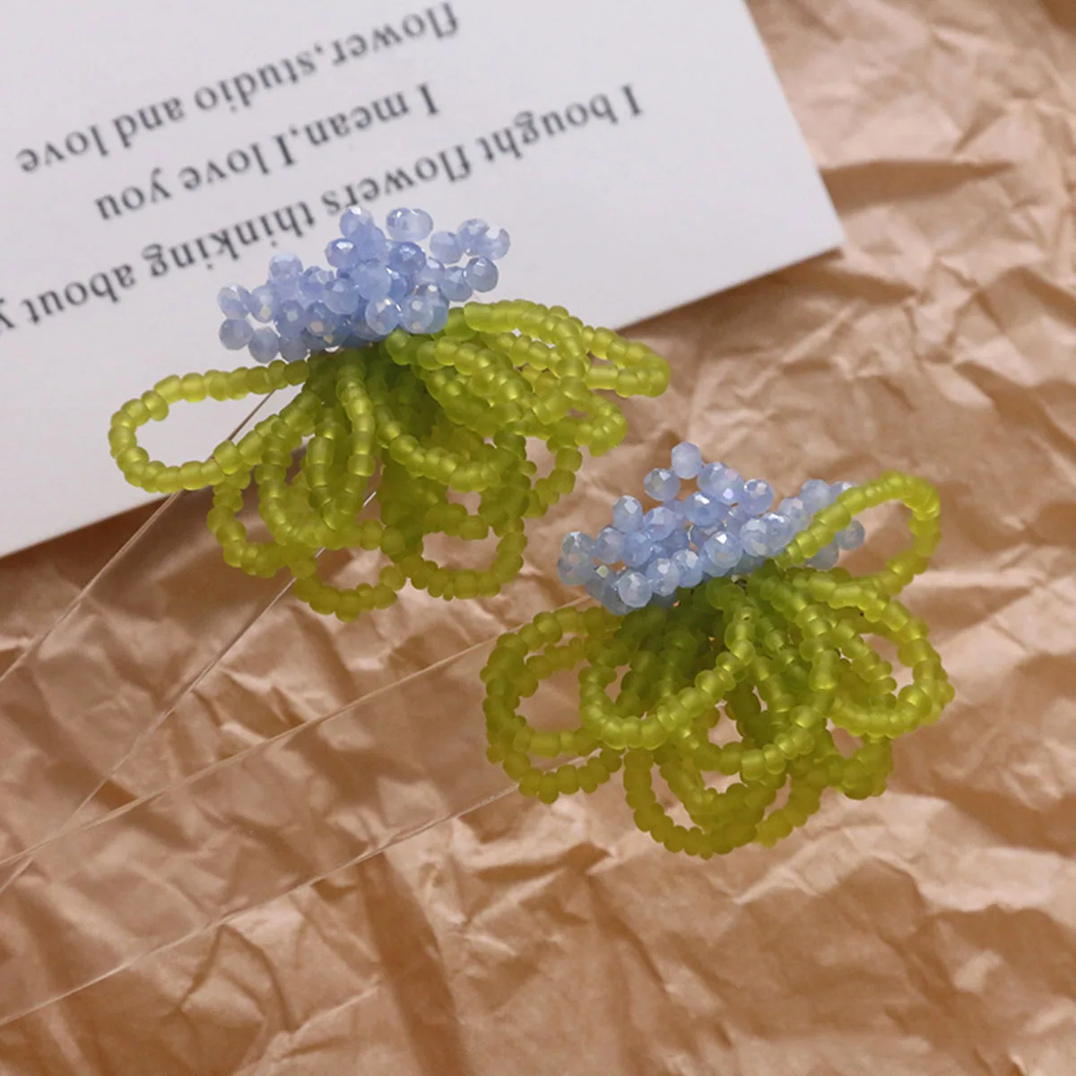 2Pcs Spring And Summer Millet Beads Hand-woven Beaded Hollow Flowers Colorful Diy Jewelry Earrings Accessories DIY Accessories
