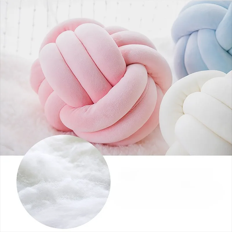 

Solid Color Braided Pillow Handwoven Three-Strand Ball Cushion for Sofa & Bed Decorative Bay Window & Back Support