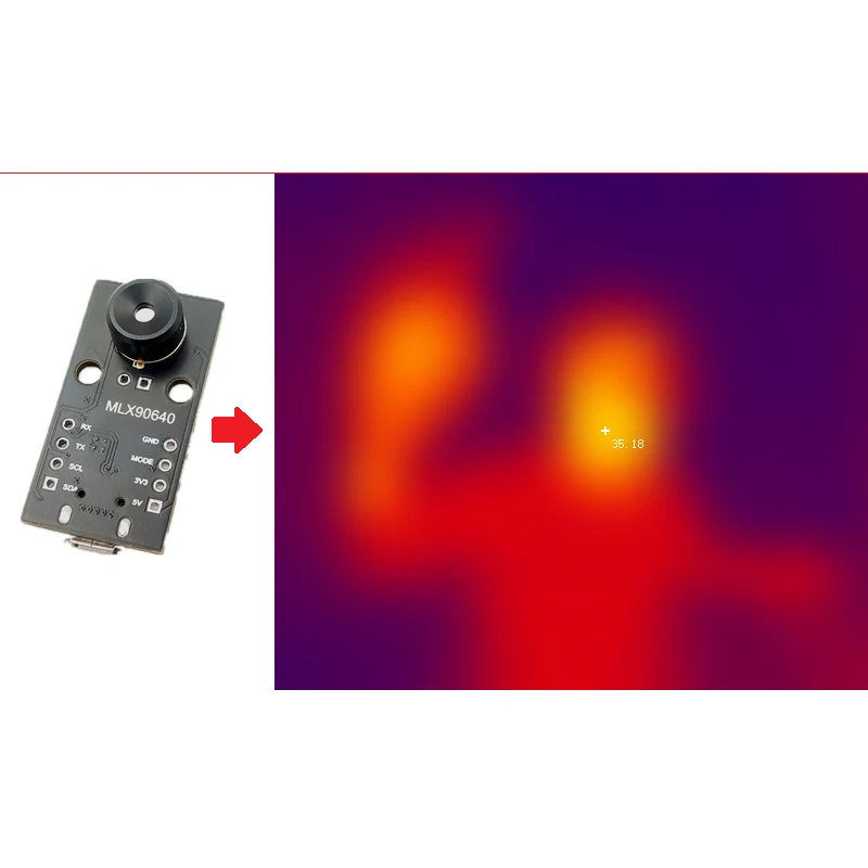 55 Degree  MLX90640 infrared temperature measurement dot matrix module thermal imager 