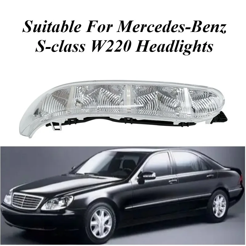 

For Mercedes S-Class W220 1999-2005 Side Mirror Turn Signal Light 2208200521 OEM Replacement Smoked Lens Waterproof Amber LED