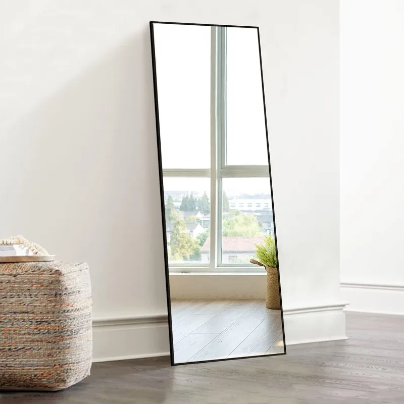 

Wall Mirror Full Length Full Body Mirror Bedroom Dressing Mirror Standing Hanging or Leaning Against Wall Aluminum Alloy Frame