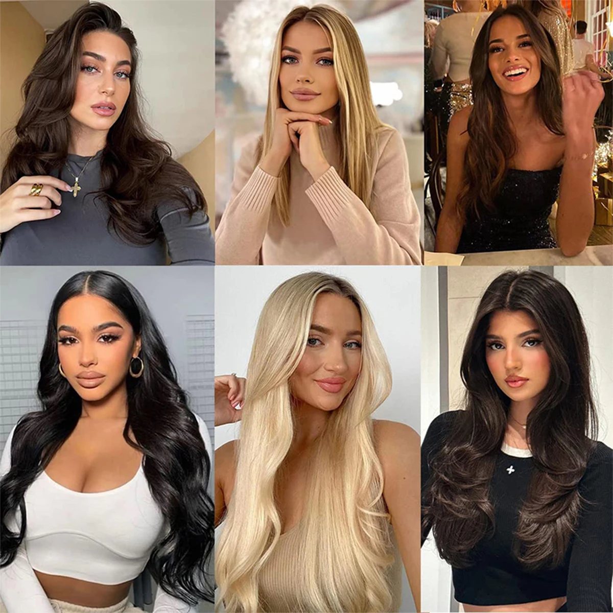 Extensions de Cheveux 100% Naturels Lisses pour Femme, 20 Pièces/50g, 22, 24, 26 Pouces