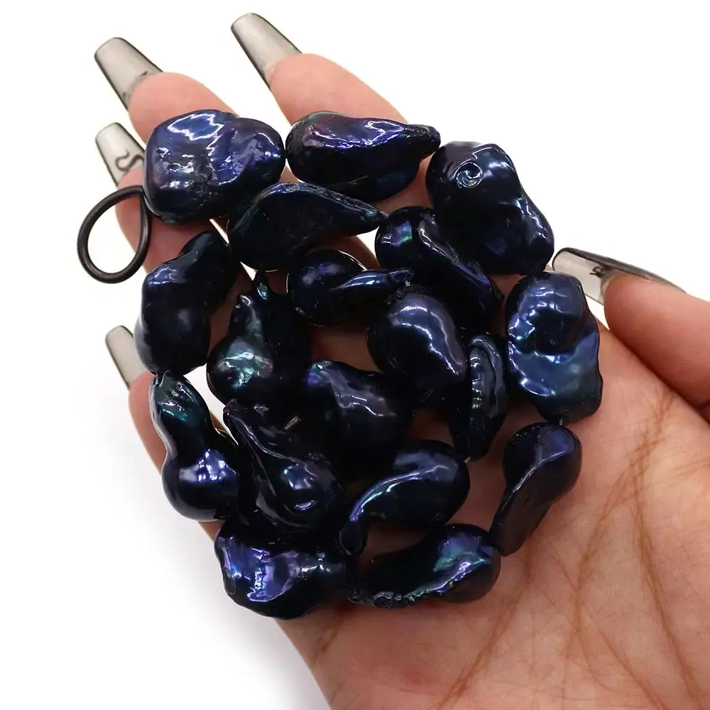 

Irregular Tail-shaped Dyed Black Baroque Freshwater Pearl Straight Hole Loose Beads DIY Creative Necklace Bracelet Components