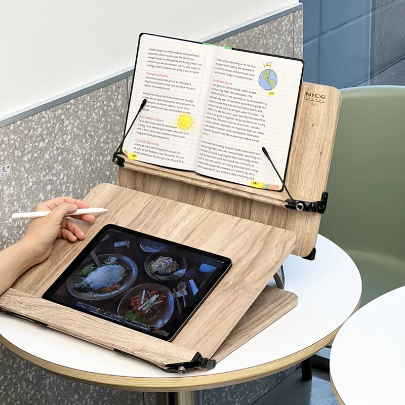 Multifunctional Storage Holders for IPad Adjustable Desktop Book Holder Ergonomic Children's Reading Rack Foldable Learning Aid