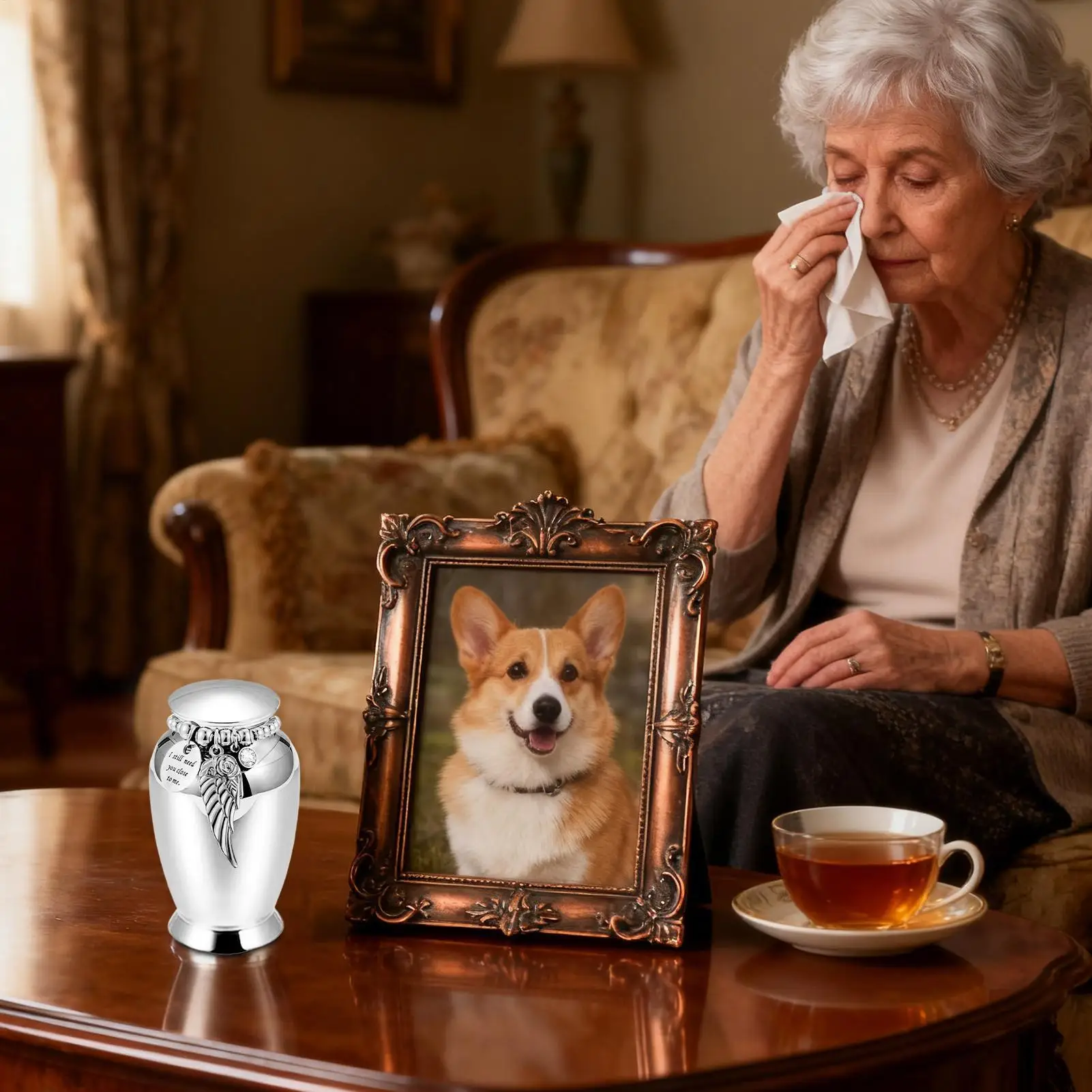 Pet Urns For Dogs 2.76 Inch Metal Memorial Ash Container Urn For Dog For Cat Animal Puppy Funeral Remembrance Home Shelf Decor