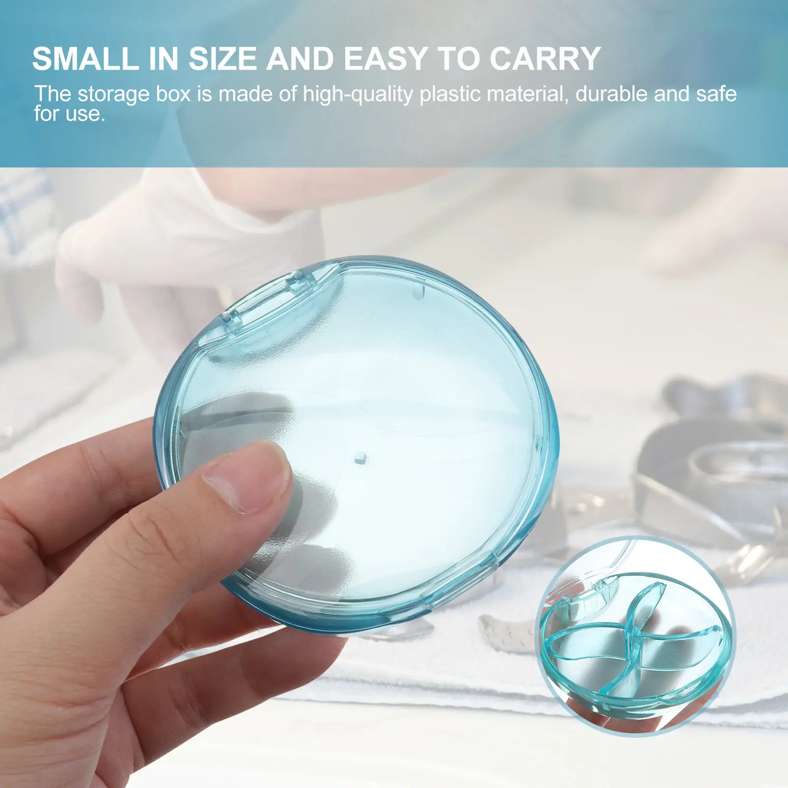 

Plastic Orthodontic Retainer Case Compact Portable Lightweight Storage Box for Mouth Guard Denture Travel Camping