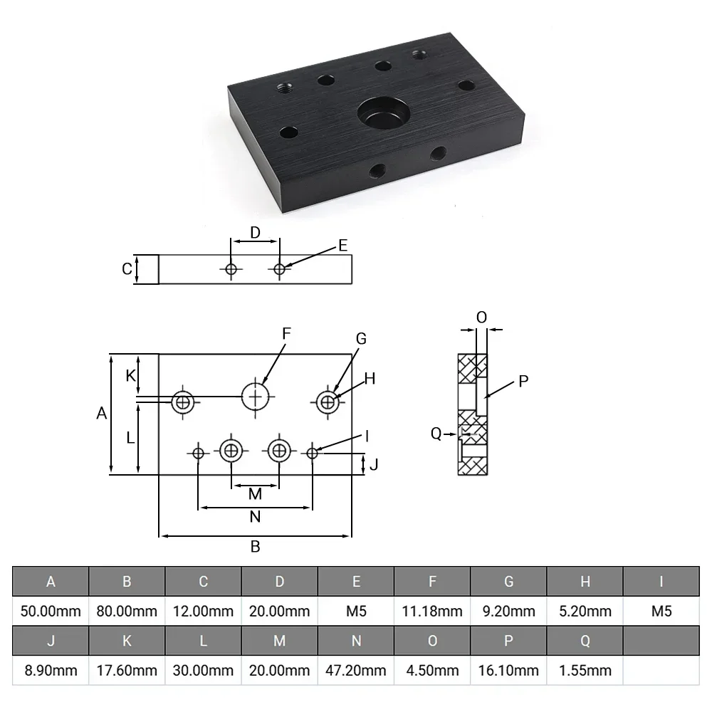 Imagem -02 - Placa de Montagem Final de Feixe c Openbuilds Unidades para Atuador Linear de Feixe c Sistema de Trilho Linear de Feixe c Roteador Cnc Impressora 3d