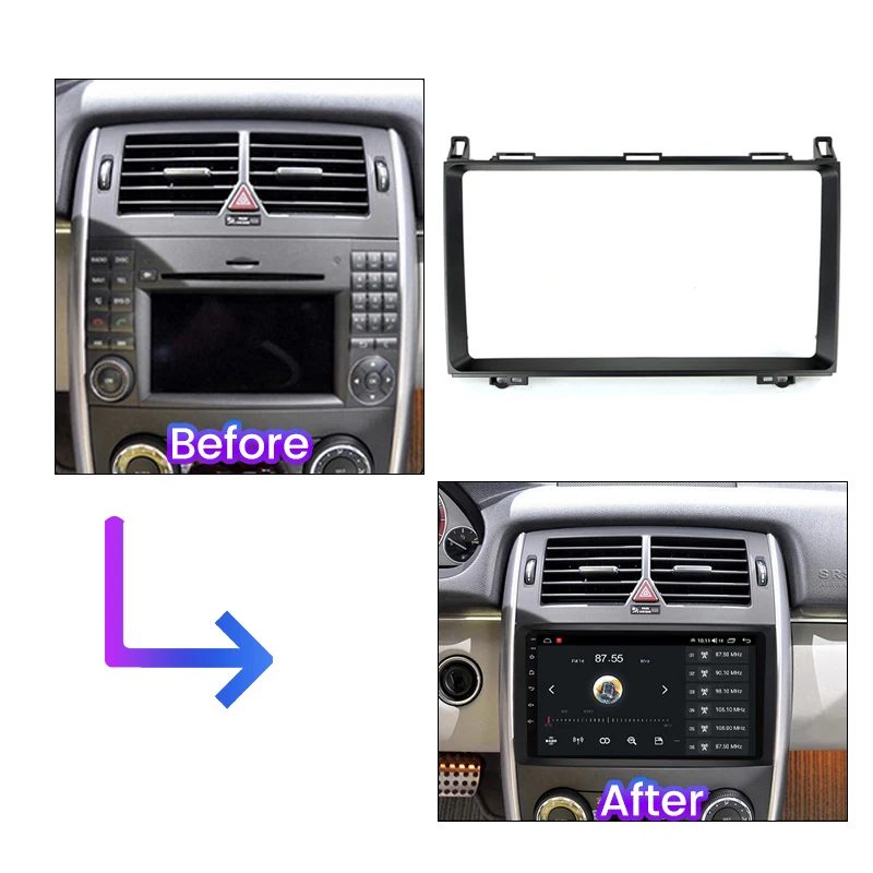 9 inch Car Radio Fascias Frame For Mercedes Benz B200 A B Class W169 W245 Viano Vito W639 Sprinter W906 Mount Kit Panel Wiring