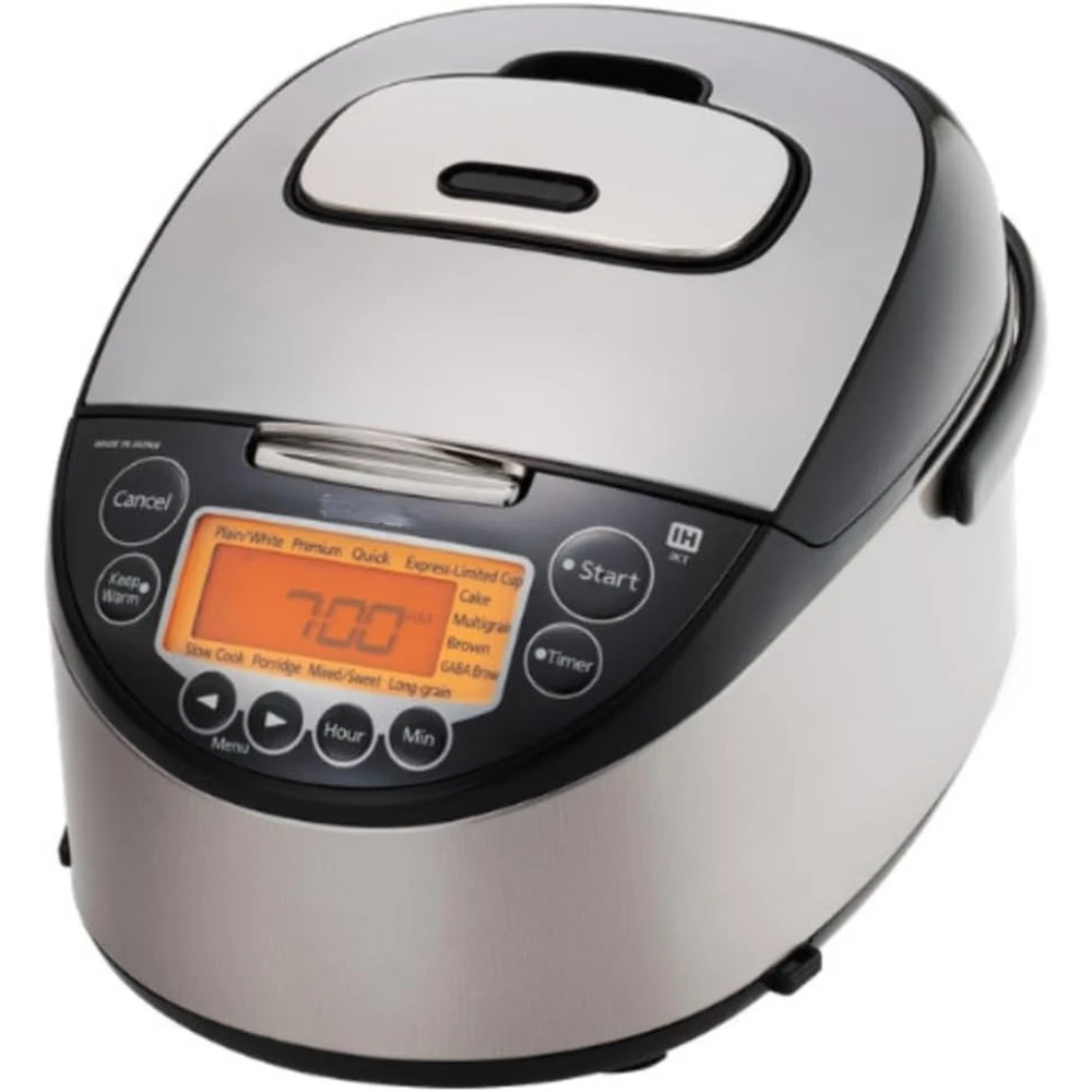 Multi-Functional Induction Heating (IH) Electric Rice Cooker with 12 Cooking Settings (Silver Black)