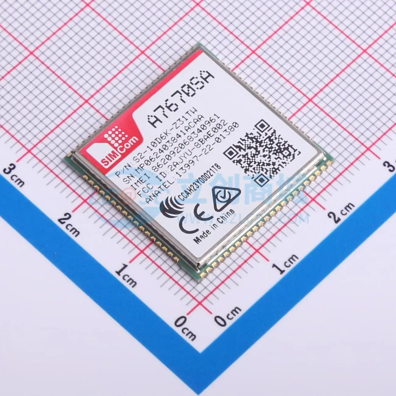 

3pcs A7670SA-LASC SMD 24x24mm GSM LTE ADC SIM I2C UART USB GPIO Cellular LTE Wireless Communication Module