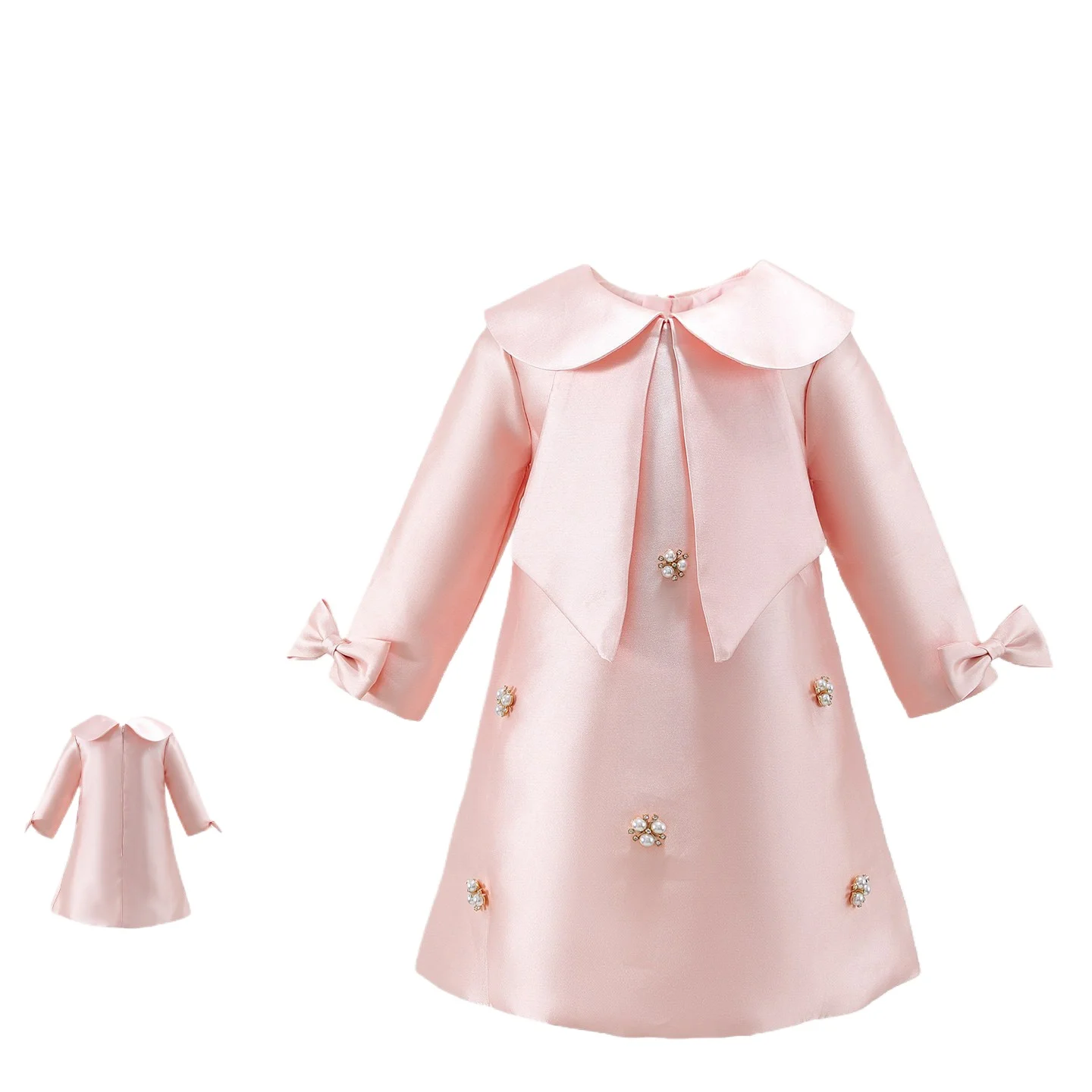 

Handmade High Quality Flower Girls Princess Dress Baby Girl Birthday Party Wedding Bow Dress Kids Boutique Costume Years1-12