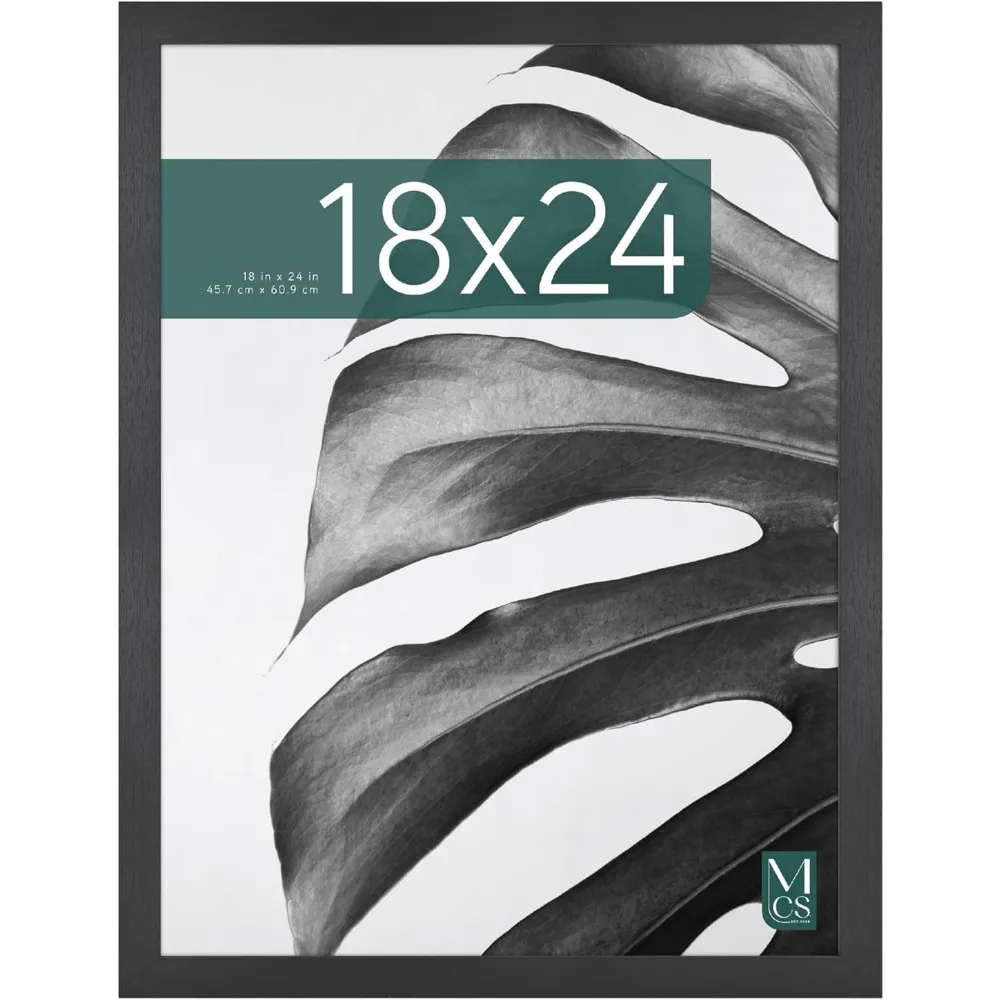 

Large 18x24 Wooden Poster Frame Black Woodgrain Vertical or Horizontal Wall Mount for Photos Art Prints