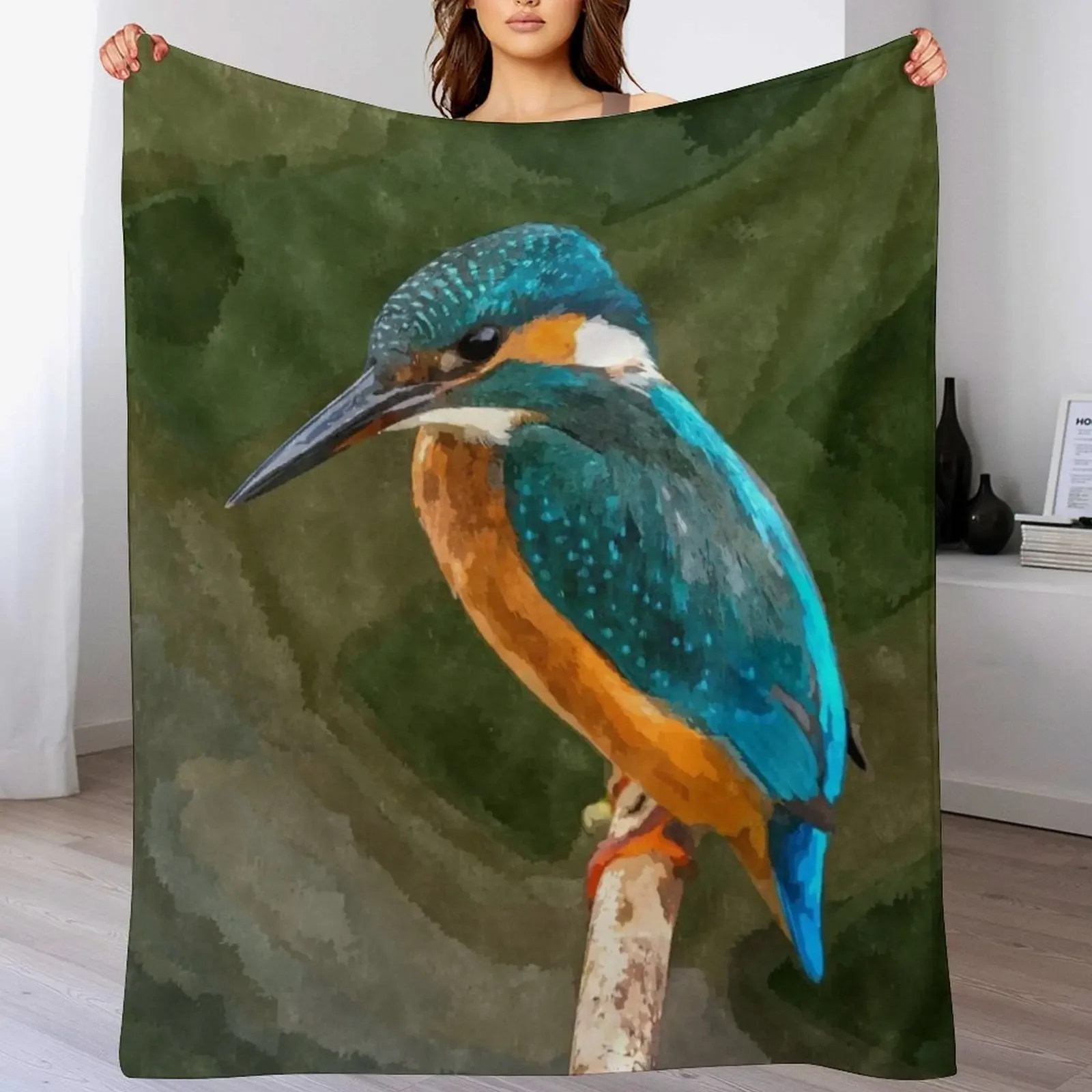 

Kingfisher Throw Blanket Kid'S Cute Plaid Summer Beddings Luxury Designer Blankets