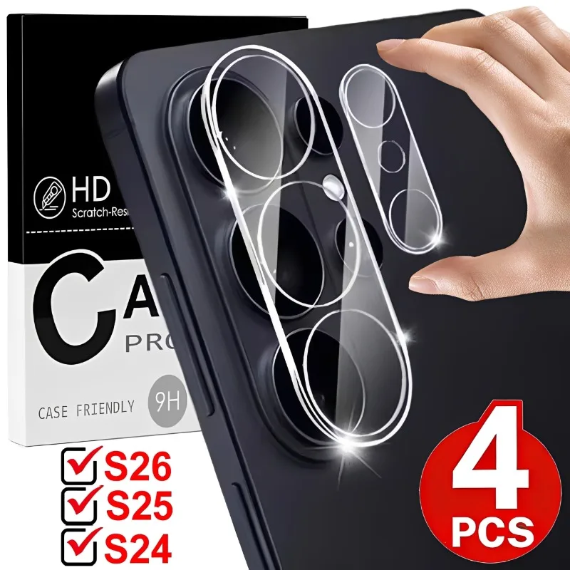 4/1Pcs S26 S25 S24 Camera Protective Tempered Glass for Samsung Galaxy S26 S25 S24 Plus Ultra HD Clear Camera Lens Glass Film