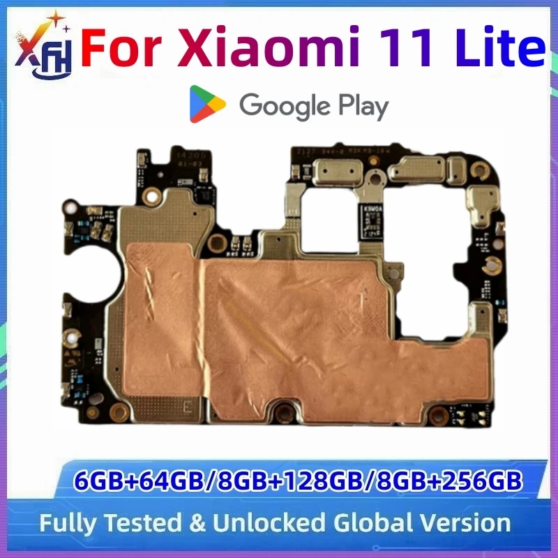 

XIFEHHE Original Unlocked Motherboard for Xiaomi Mi 11 Lite 5G Main Circuits Logic Board Full Chips Android OS 128GB 256GB