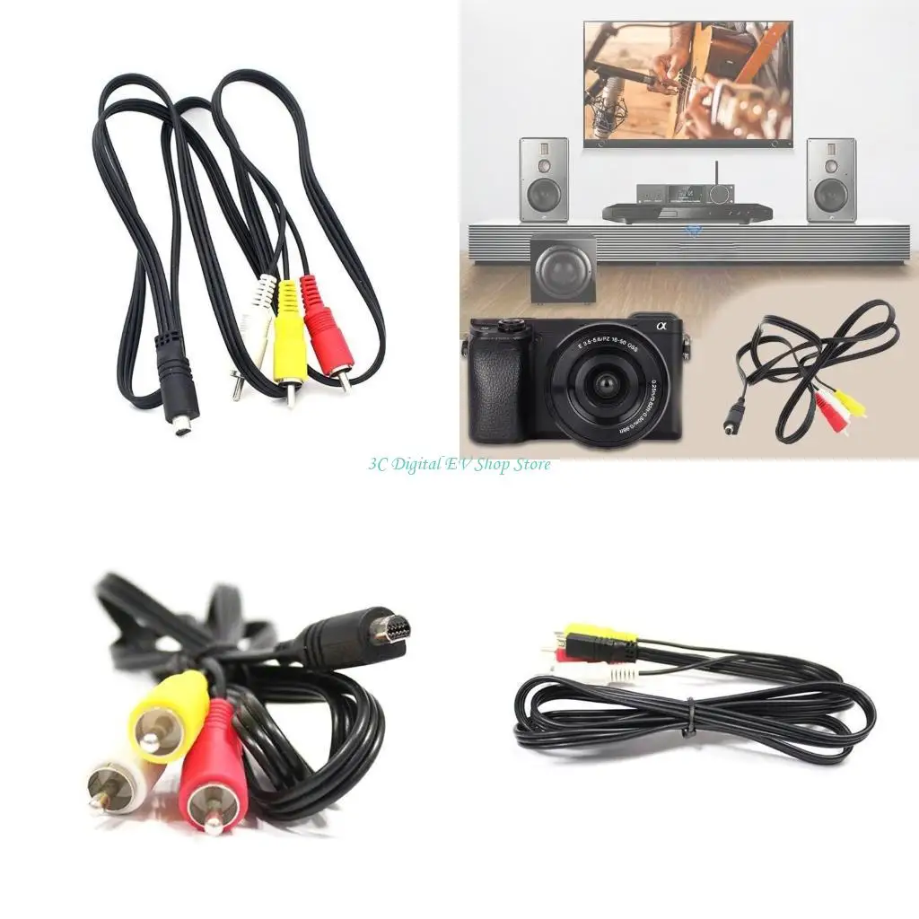 E74D Professional Grade VMC 15FS RCA to 10Pin Port Video Cable for Camera