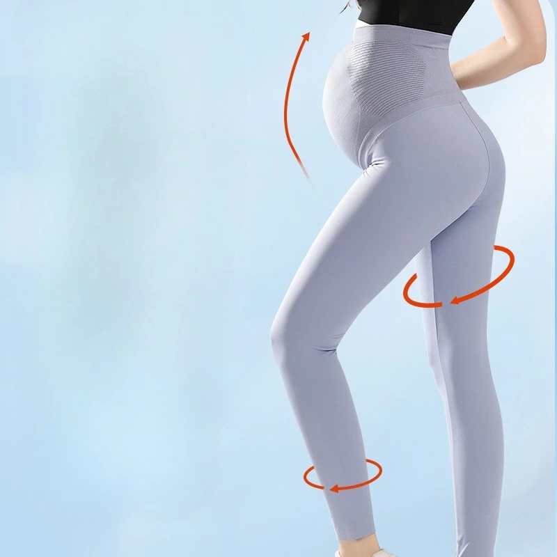 マタニティハイウエストレギンス 妊娠中サポート シームレスデザイン 高伸縮性 ヨガパンツ 快適なワークアウトウェア