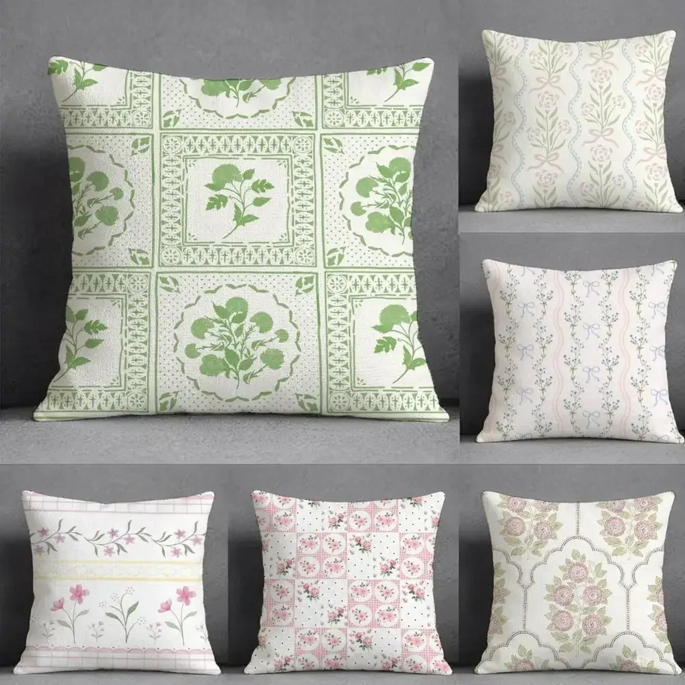 Tea Break Floral Pillow Case Pillowcase Double Sided Printed Sofa Cushion Bedroom Headboard Pillow