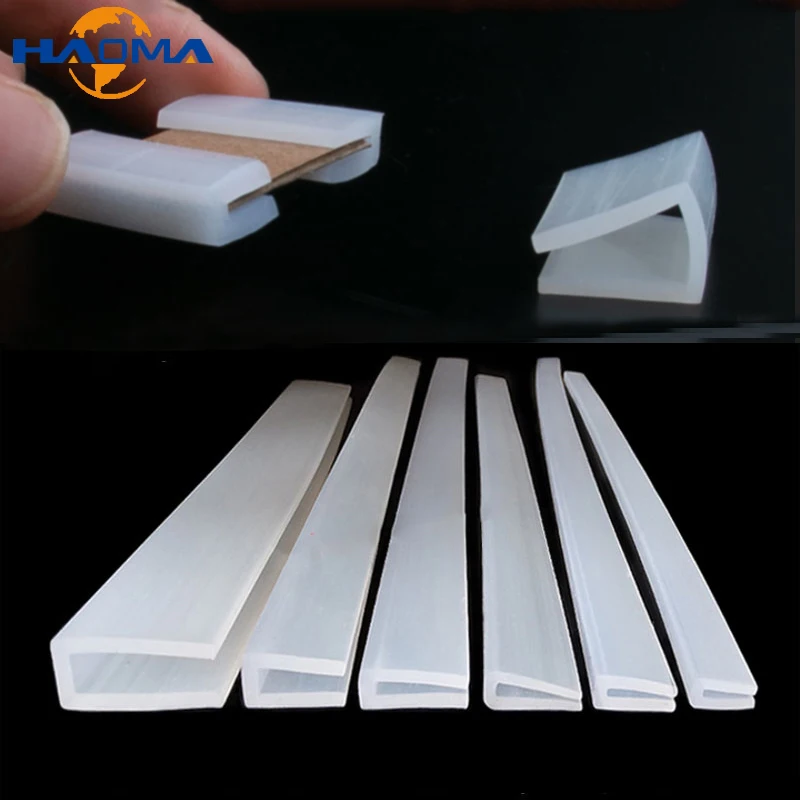 Silicone Rubber U Shape Seal Strip Translucent glass sealing strip edge trim glazing weatherstrip edge guard